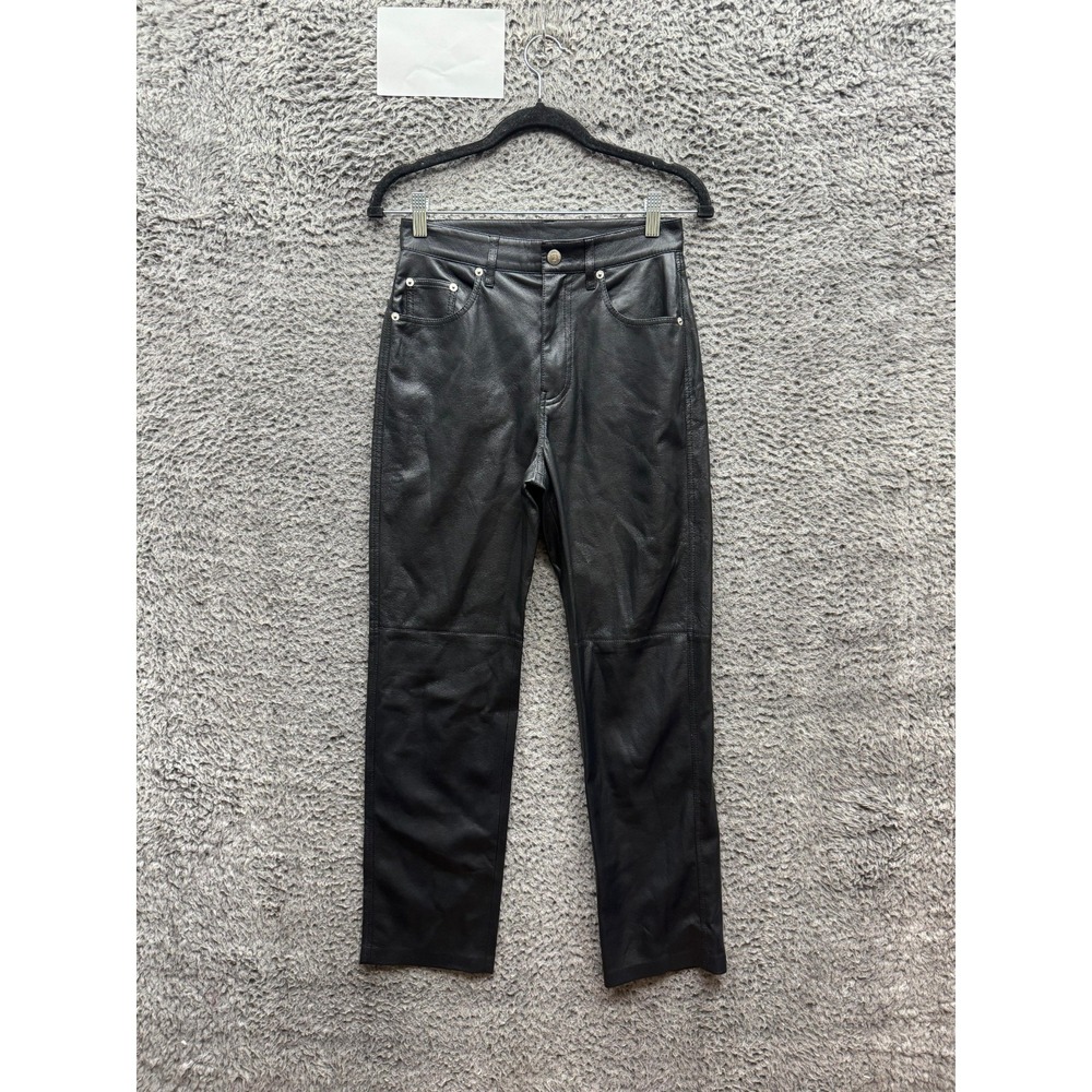 Nanushka High Rise Faux Leather Straight Leg Vinni Pants Blackβ Womens Size XS